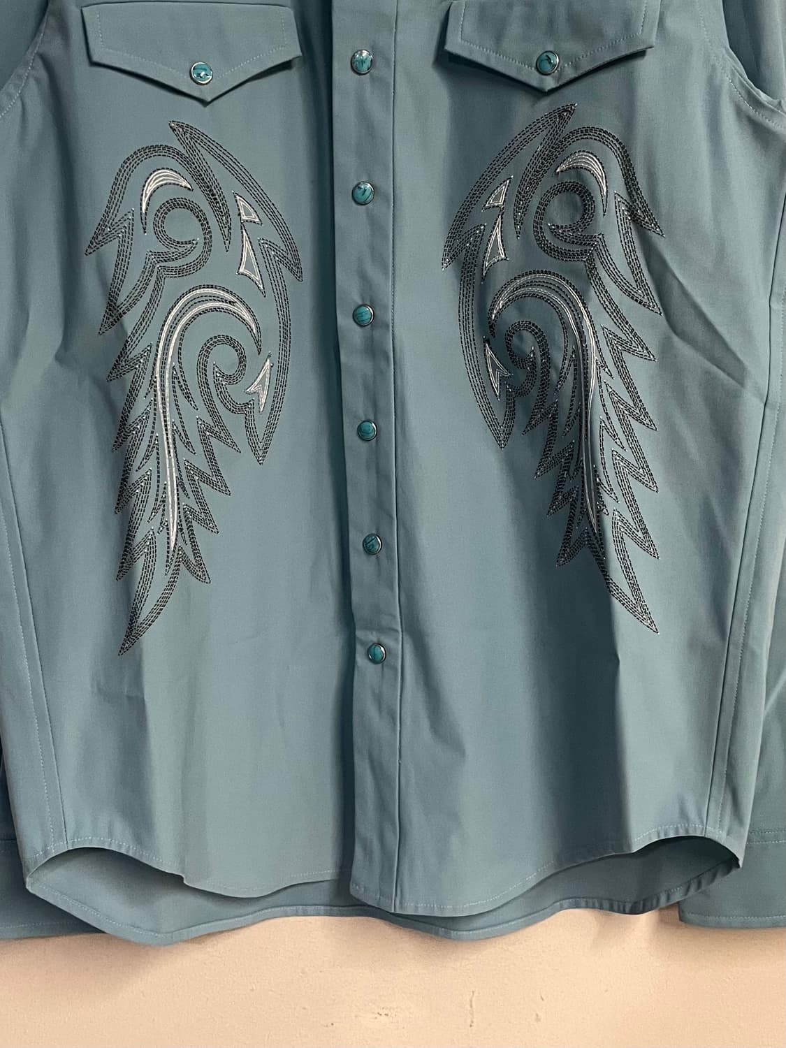 TOGA PULLA western embroidered shirt BLU 상품이미지3