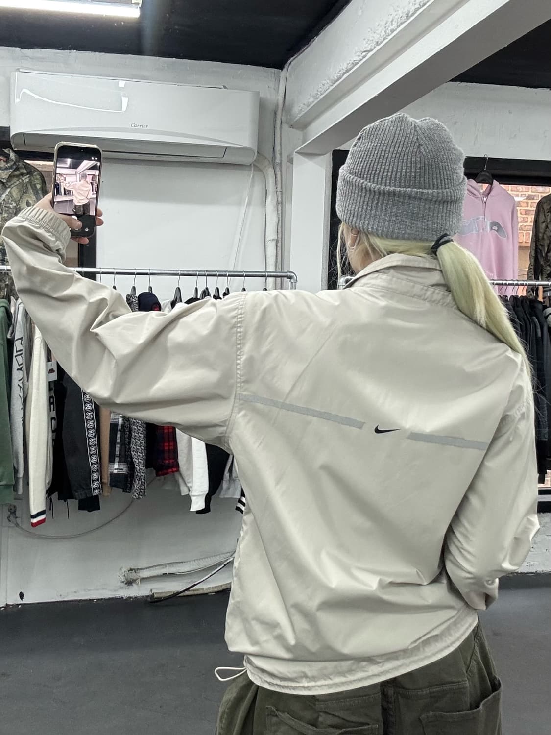 나이키 올드스쿨 베이지 바람막이 상품이미지6