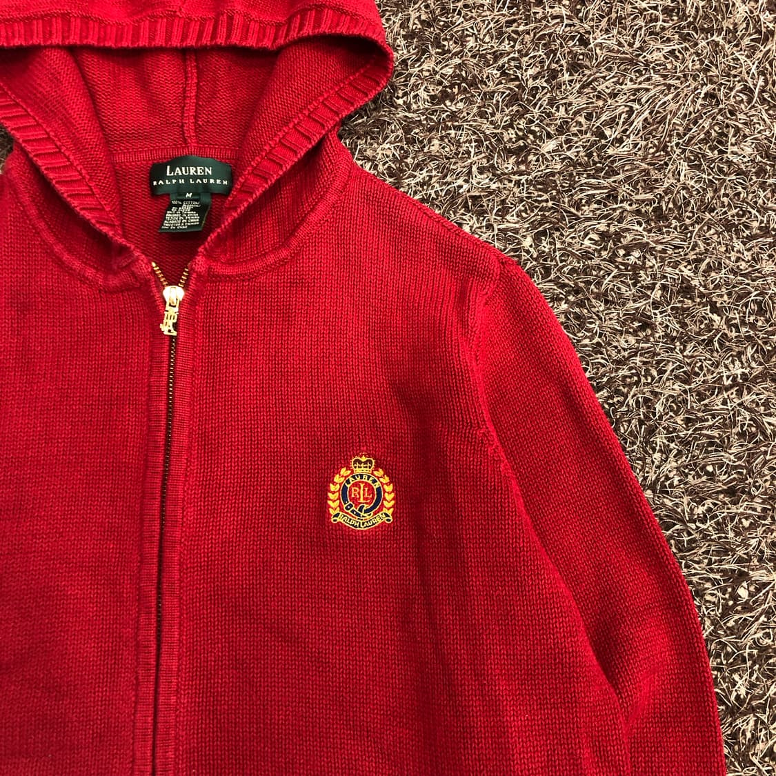 로렌 랄프로렌 폴로 금장 헤리티지 로고 코튼 니트 후드집업 상품이미지2
