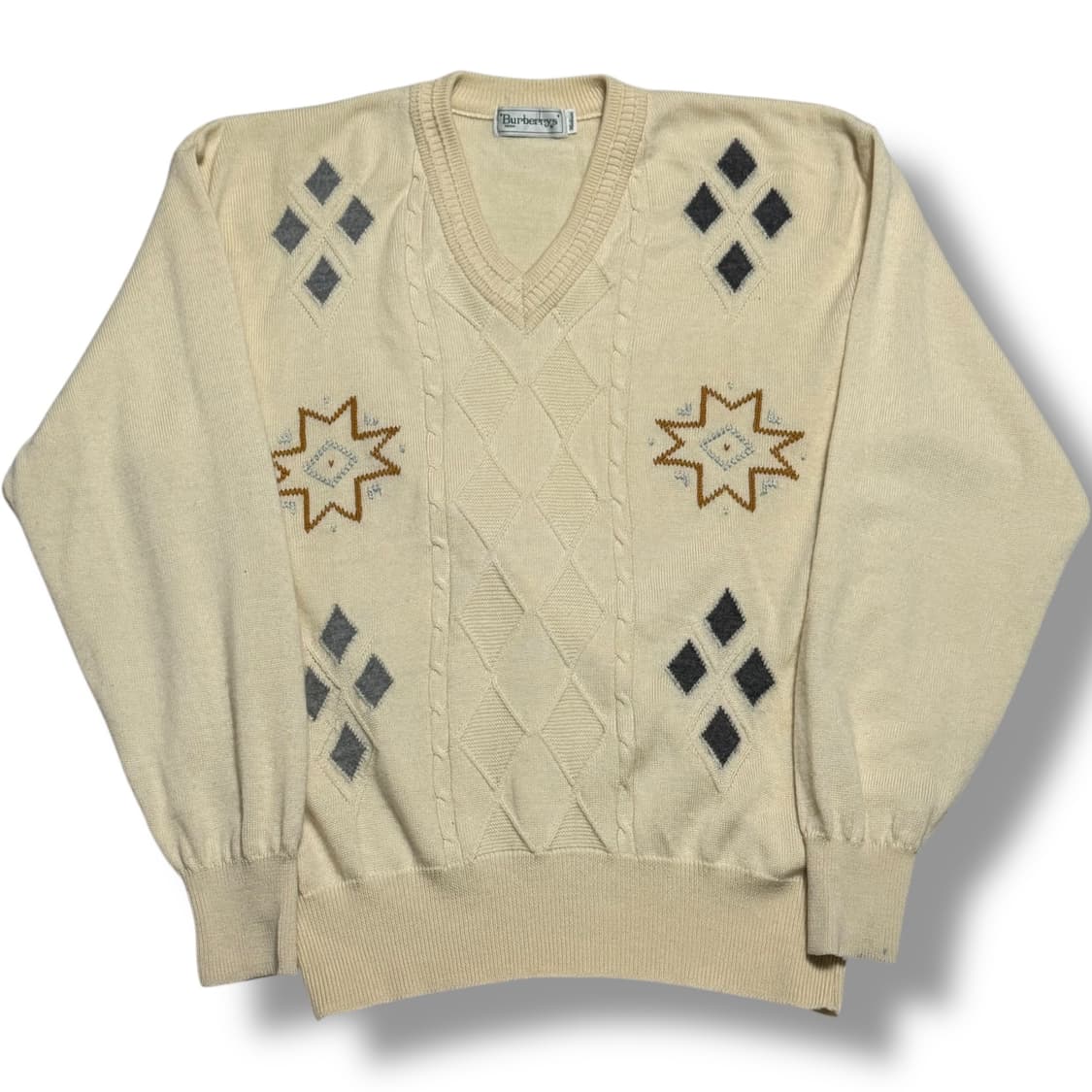 Burberry 아가일 브이넥 니트 스웨터 상품이미지1