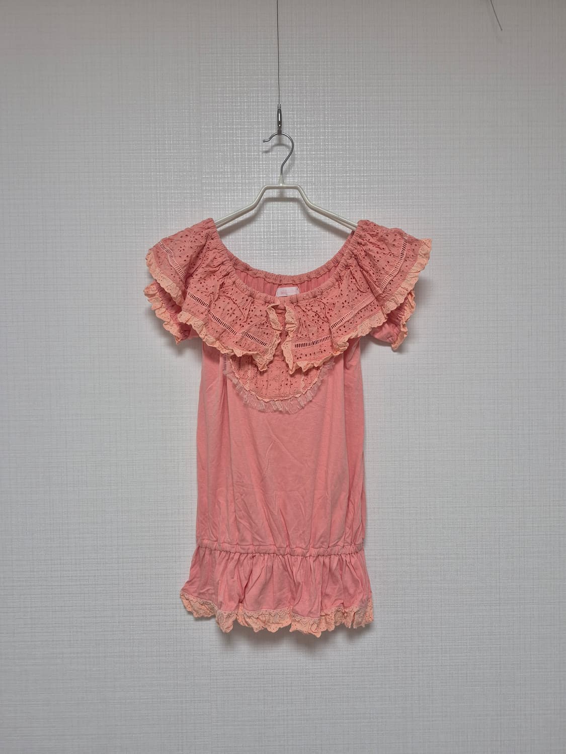 리즈리사 초고전템 라떼갸루 펀칭후릴 탑 사몬핑크 상품이미지1