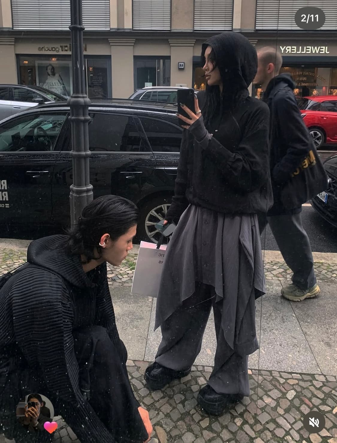 (택0)트리밍버드 셔츠 레이어드 팬츠 차콜 상품이미지4