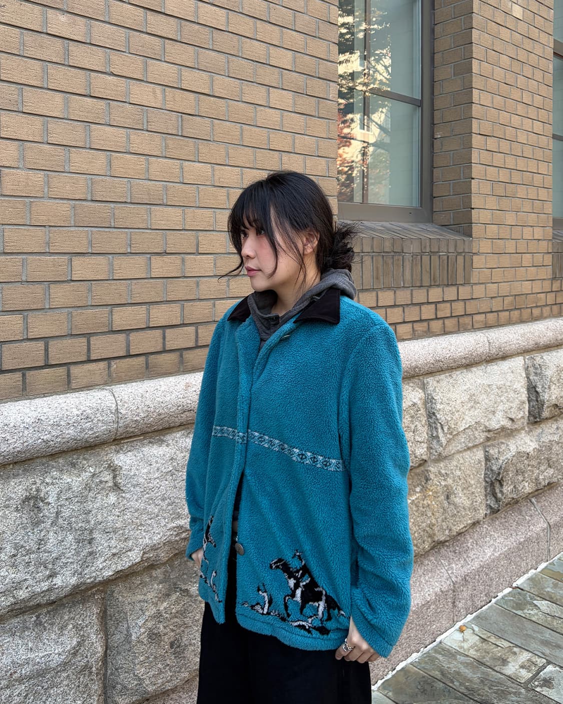 빈티지 카우보이 패턴 플리스 자켓 상품이미지1