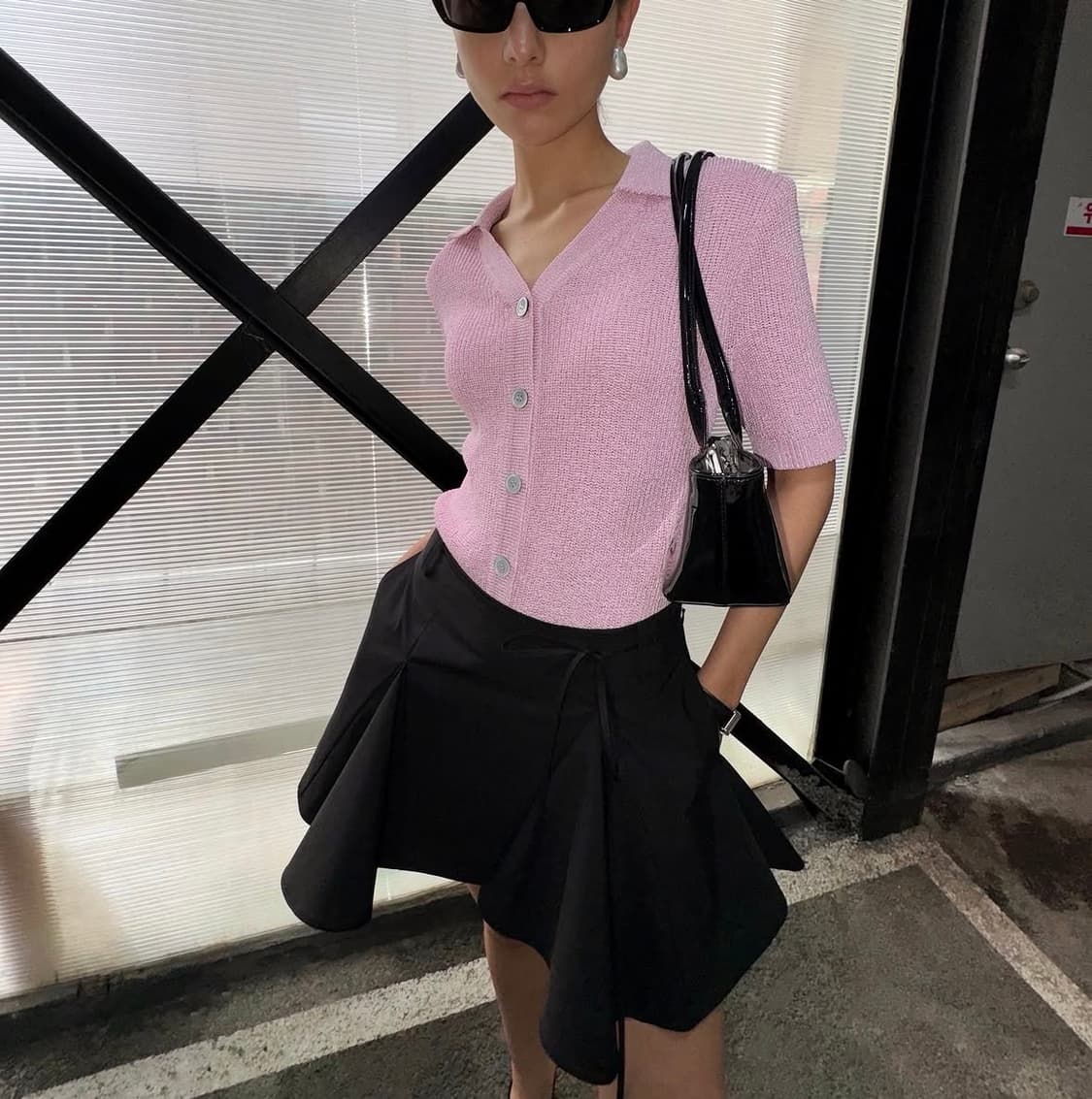 드래곤블루스 펄 샤인 카라 가디건 - 파스텔 라벤더 상품이미지1