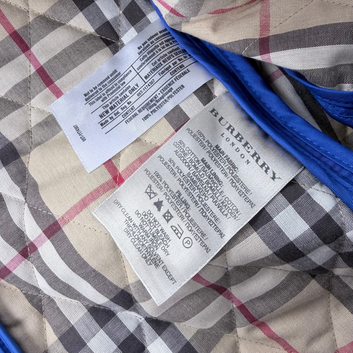 버버리 다이아몬드 퀼팅자켓 블루 상품이미지8