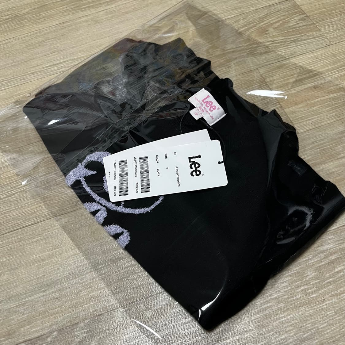 (S) 새상품 리 Lee 우먼스 그래픽 반팔 니트 블랙 상품이미지8