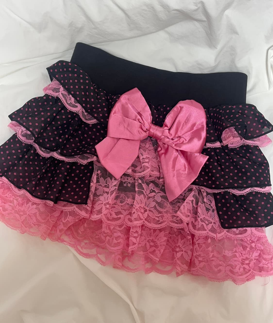 Deary 디어리 리본 도트 캉캉 스커트 마즈깔 갸루 핀터 헤이세이 상품이미지3