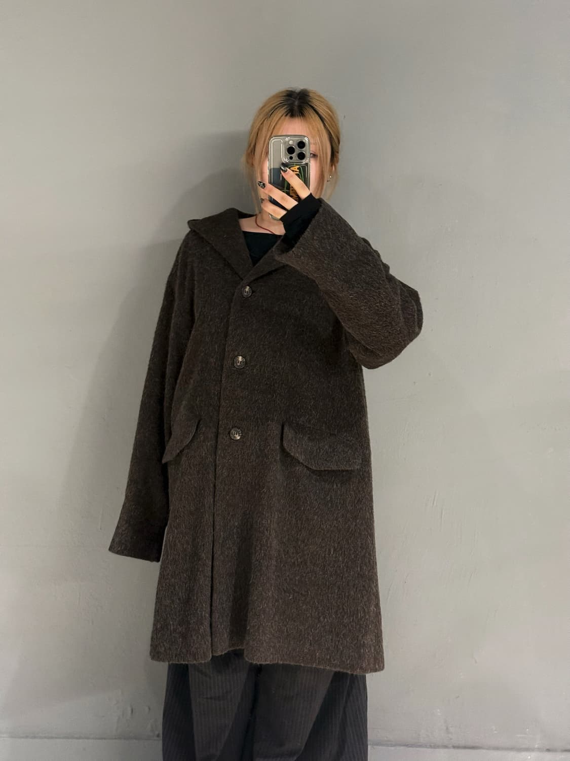 Mohair blend hood coat 상품이미지4