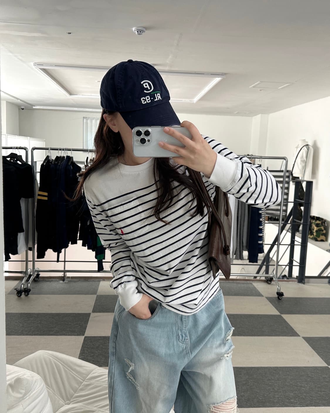 폴로 랄프로렌 스트라이프 포켓 롱슬리브  상품이미지2