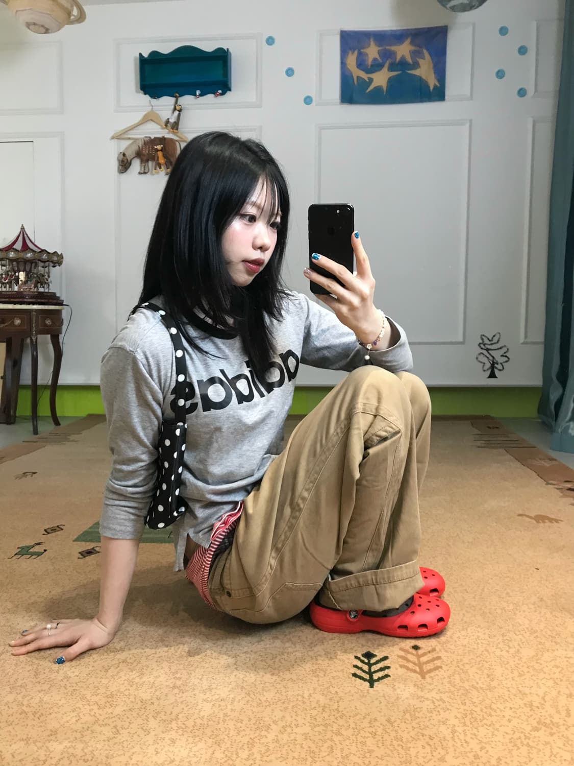 캐주얼하게 풀어낸 빈티지 무드에 귀여운 도트백 까지𓂃˖₊ 상품이미지3