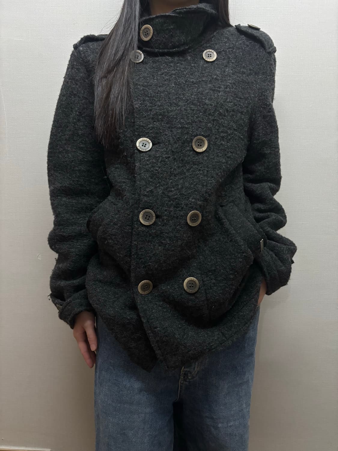 빈티지 fiver 울 코트 상품이미지5