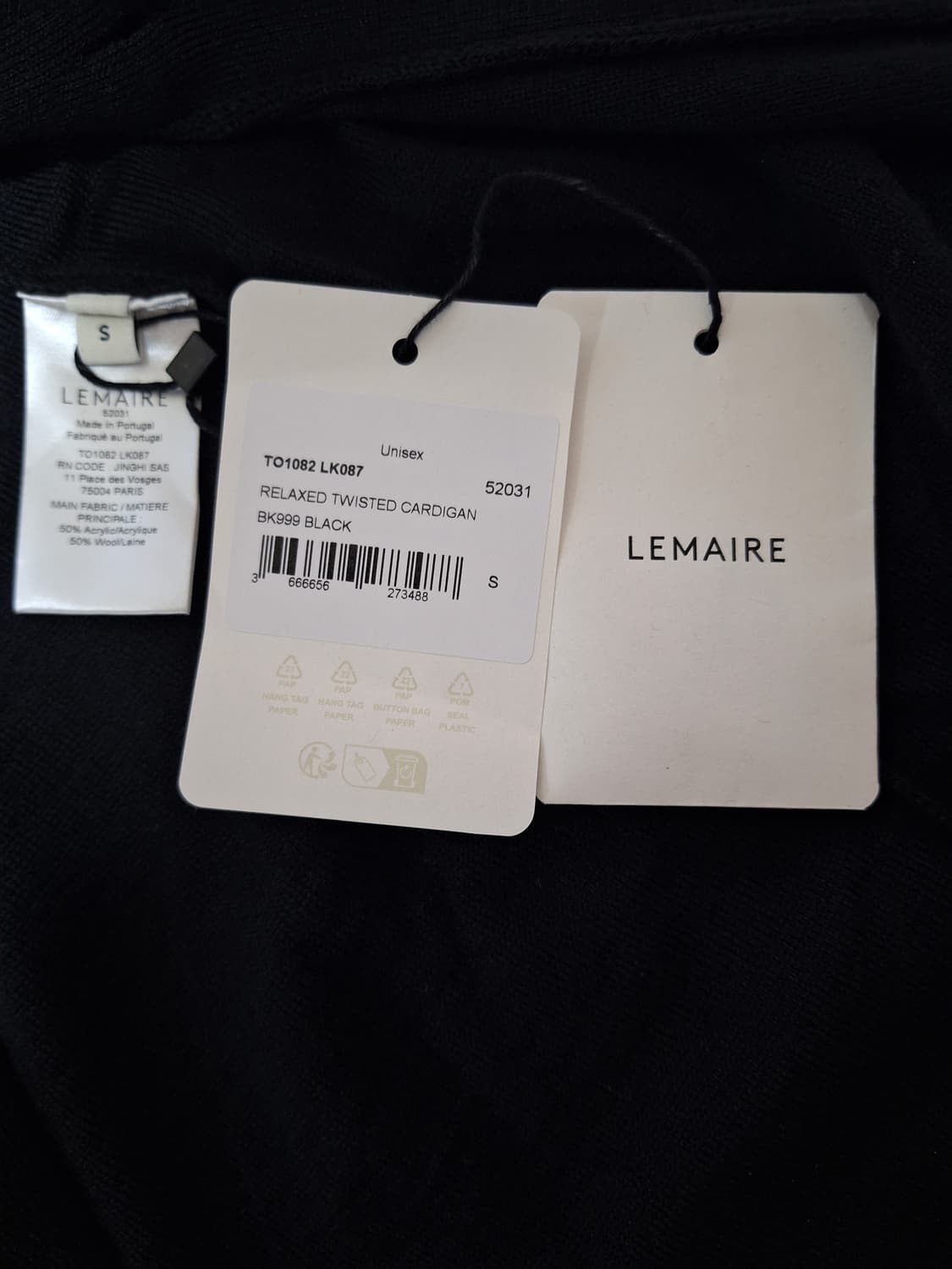 [S] 르메르 25SS 트위스트 울 가디건 블랙 S 상품이미지6