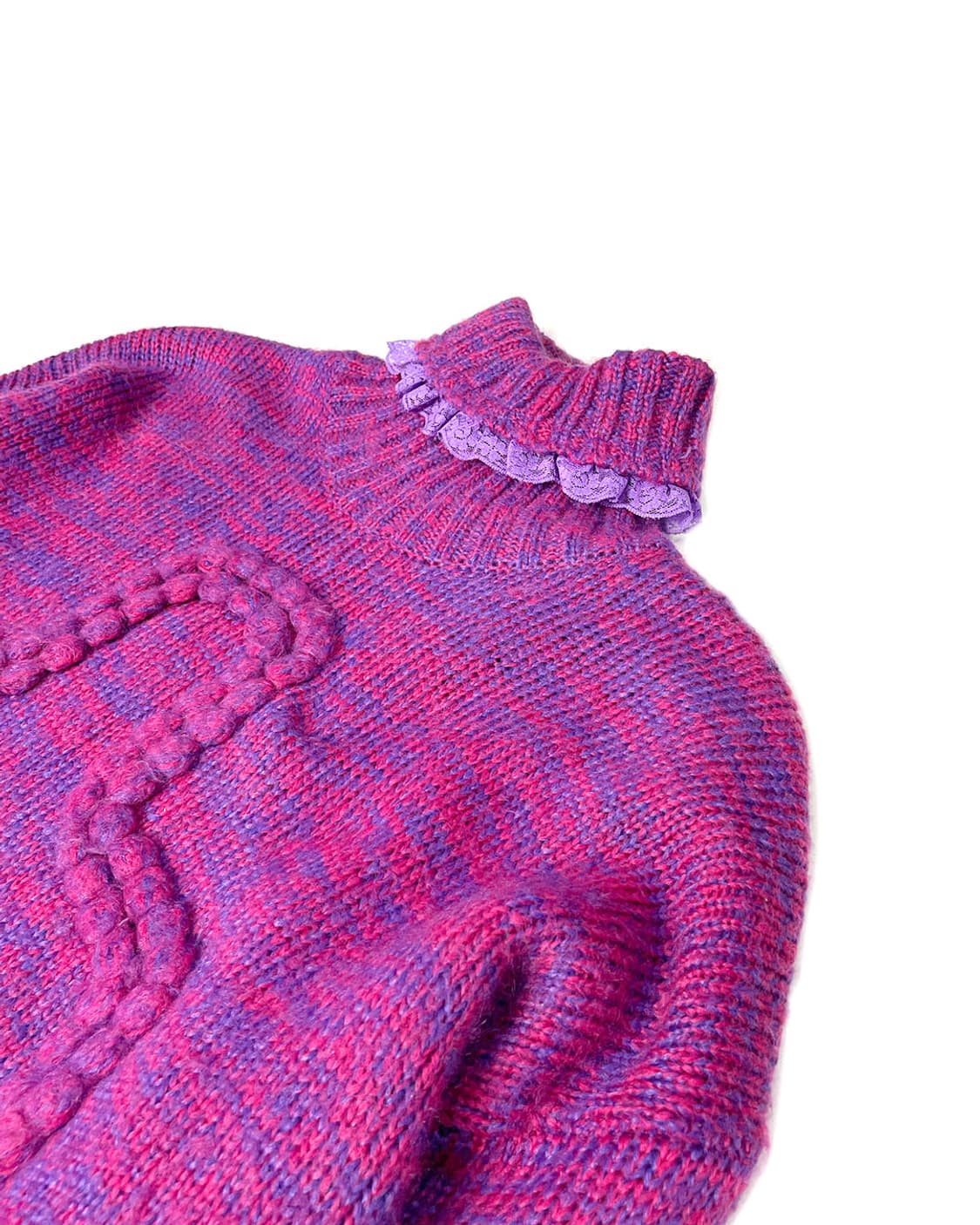 vintage 레이스 크로스 하이넥 니트  상품이미지3