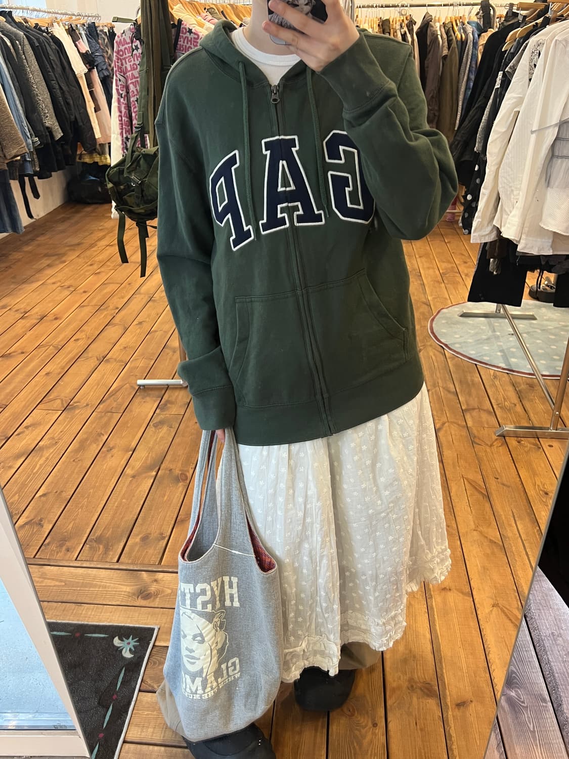 GAP 카키 후드집업 상품이미지1