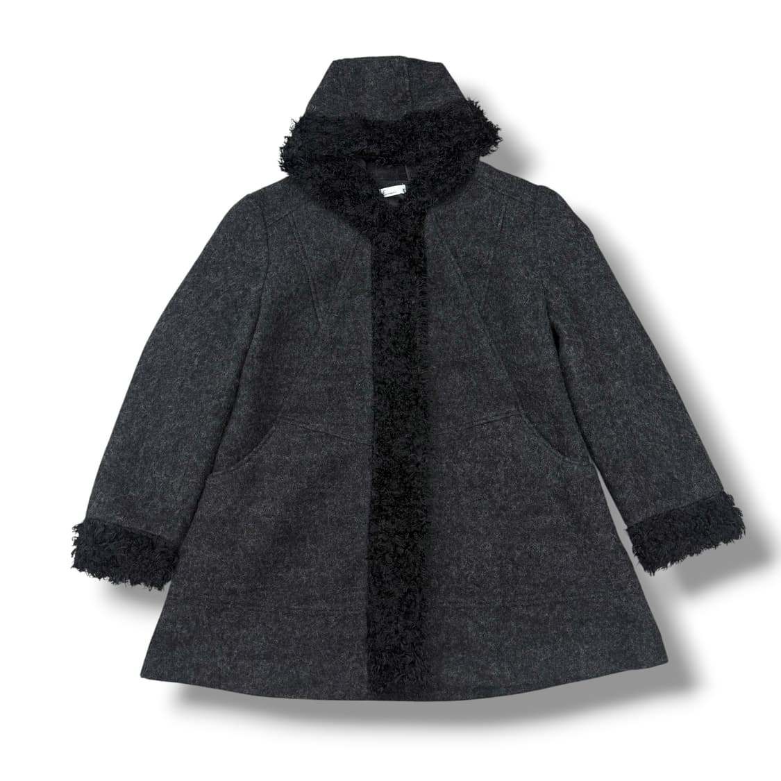 JPN 부클 퍼 디테일 후드 숏코트 하프코트 상품이미지1