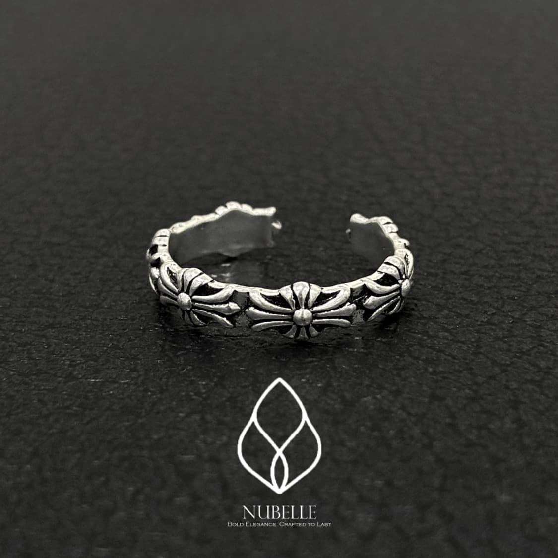 🌗 Chrome cross ring / 크롬 크로스 실버 오픈링 반지 상품이미지5