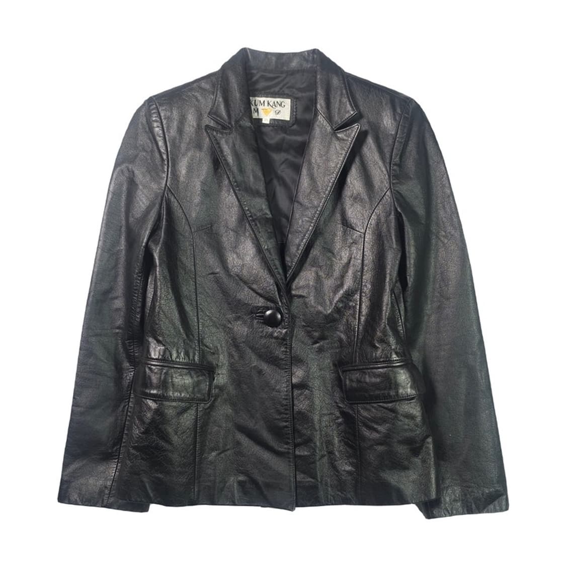 KUM KANG 블랙 가죽 블레이저 자켓 M 상품이미지1