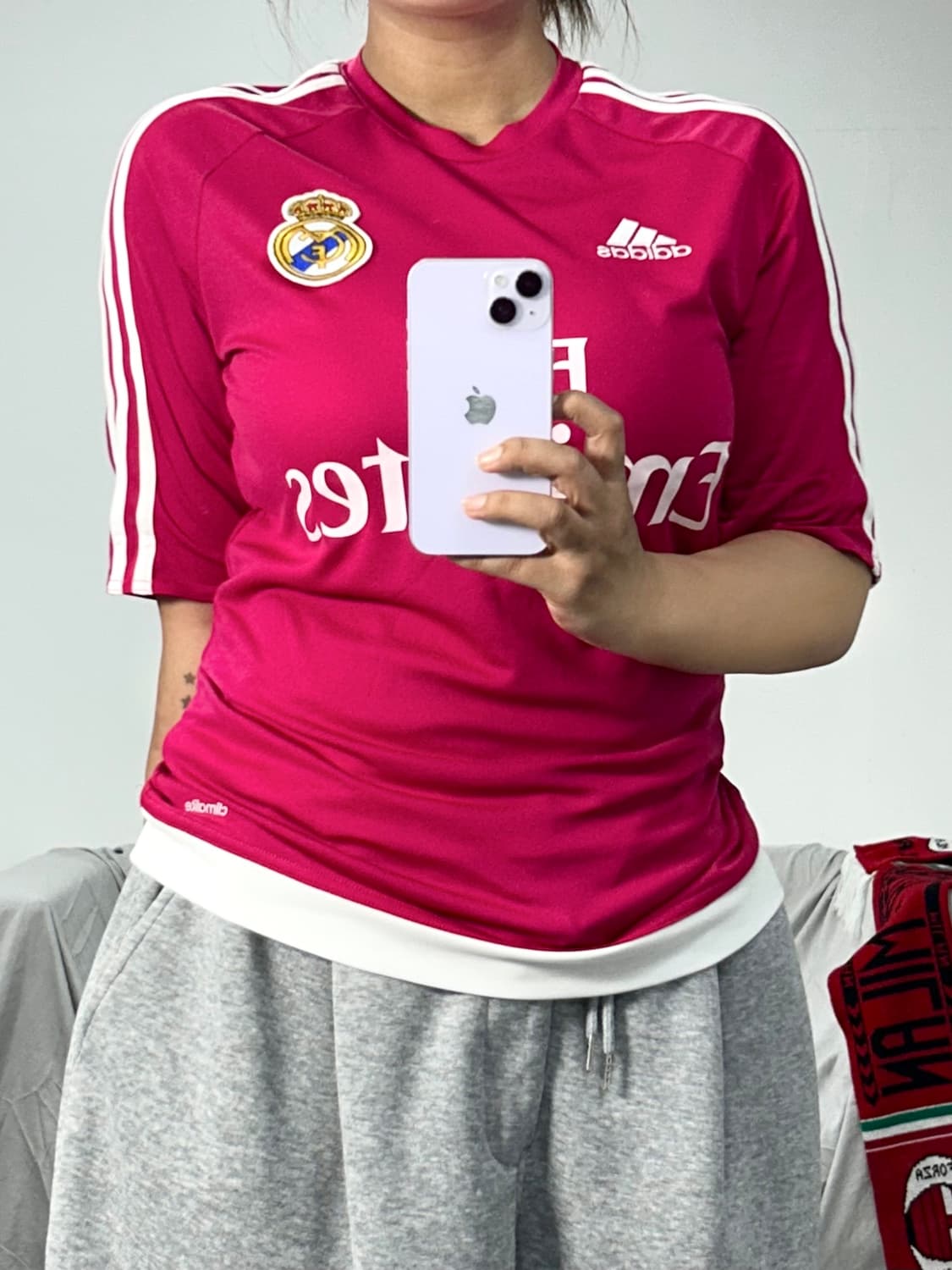 아디다스 레알마드리드 핑크 트랙탑 반팔 유니폼 M 상품이미지2