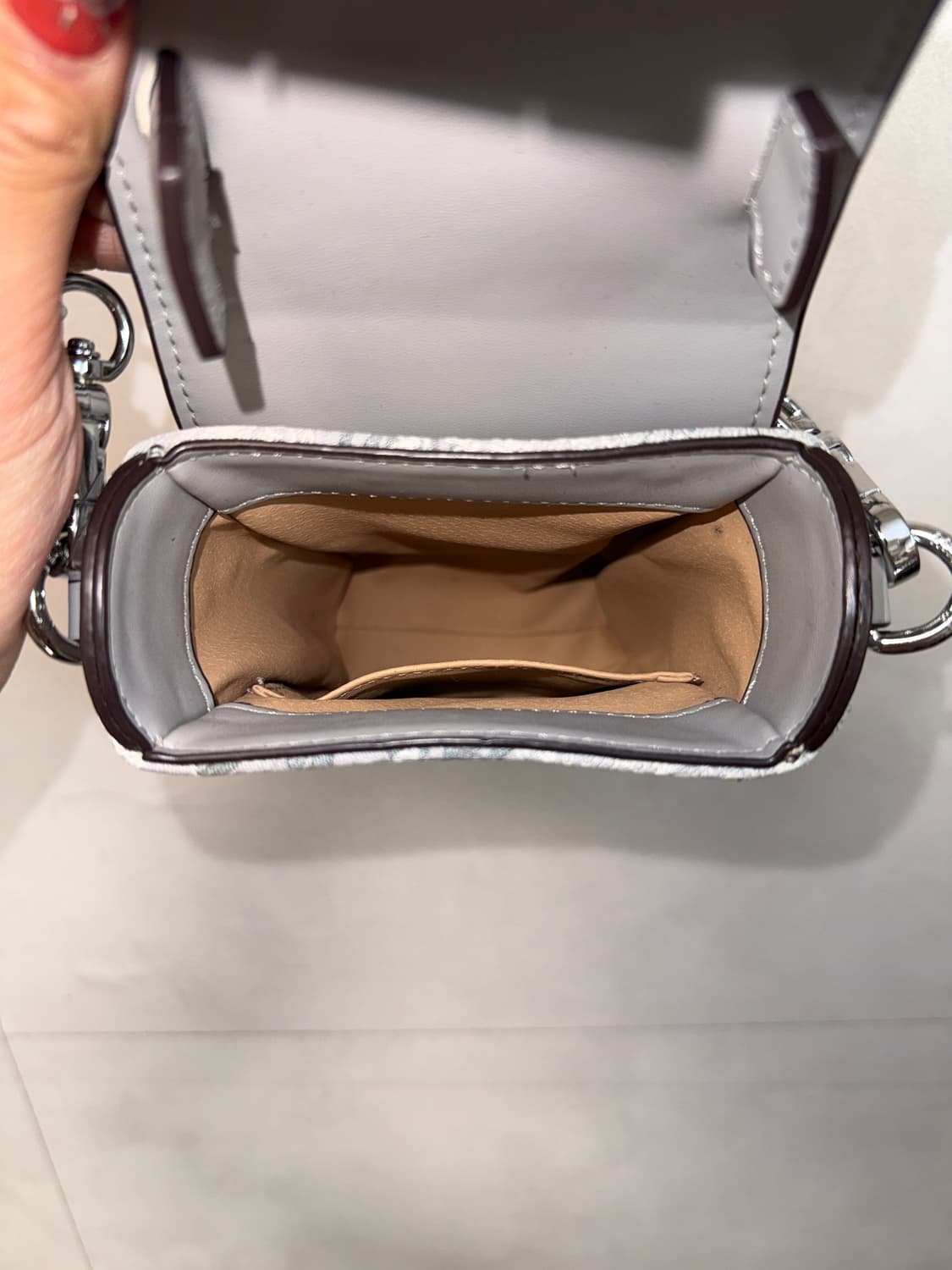 Silver oriental jacquard chain cross bag 상품이미지6