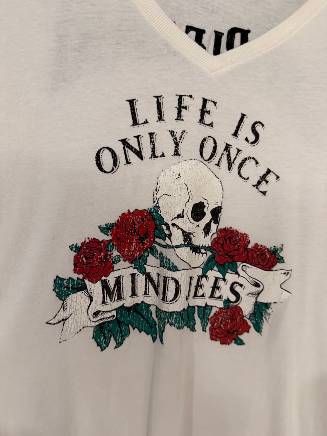 skull printing v-neck long sleeve 상품이미지7