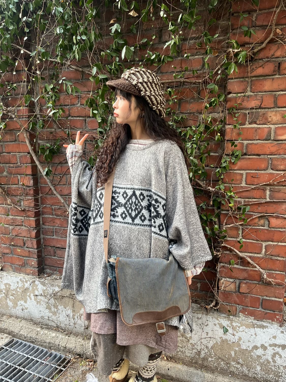 빈티지 데님 메신저 크로스 백 상품이미지7