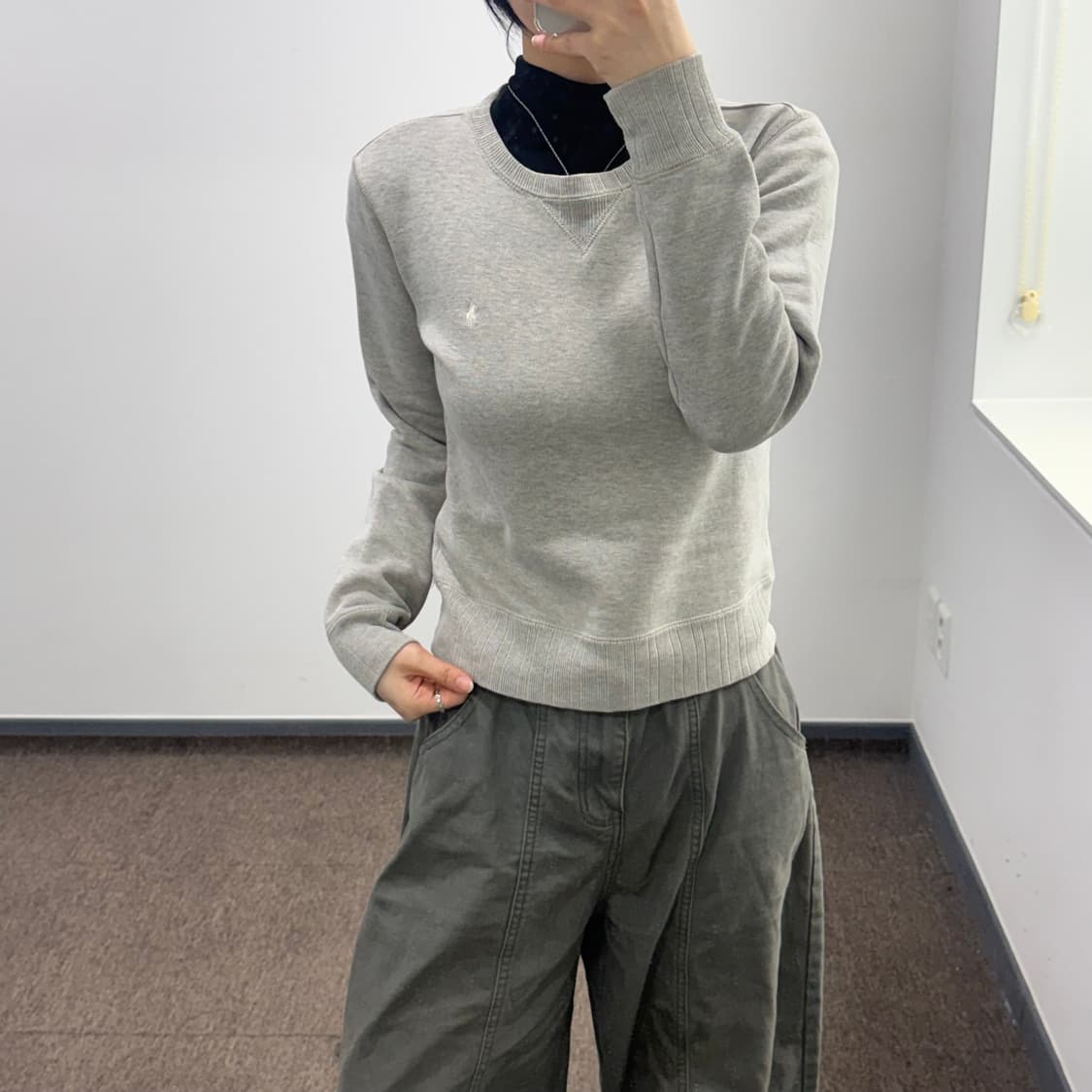 Polo 폴로 화이트 포니 그레이 맨투맨 상품이미지1