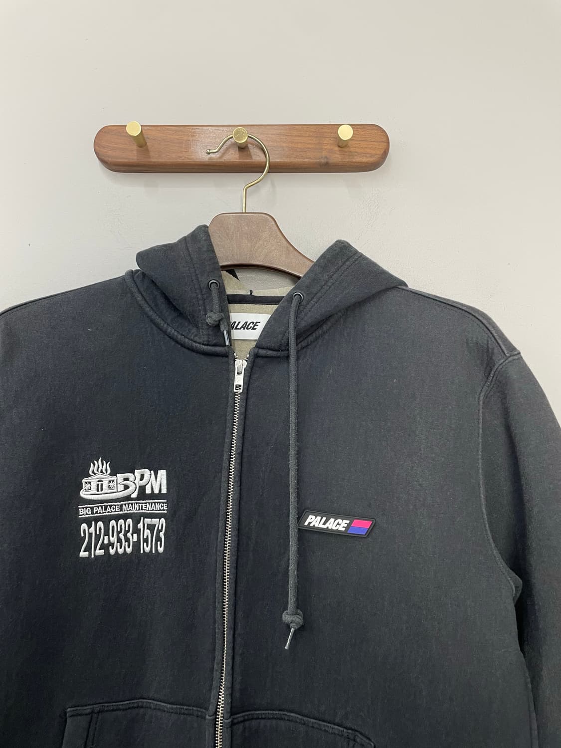 팔라스 자수로고 스펠아웃 블랙 후드집업 H2276 상품이미지4