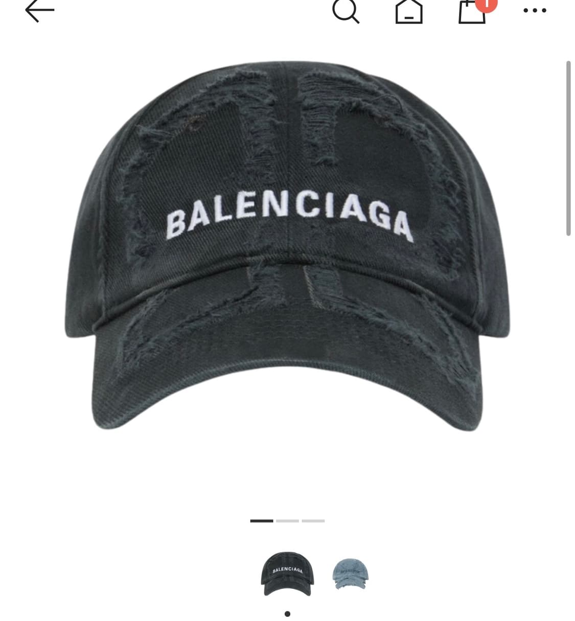 발렌시아가 BB 레이저 디스트로이드 캡 블랙 상품이미지1