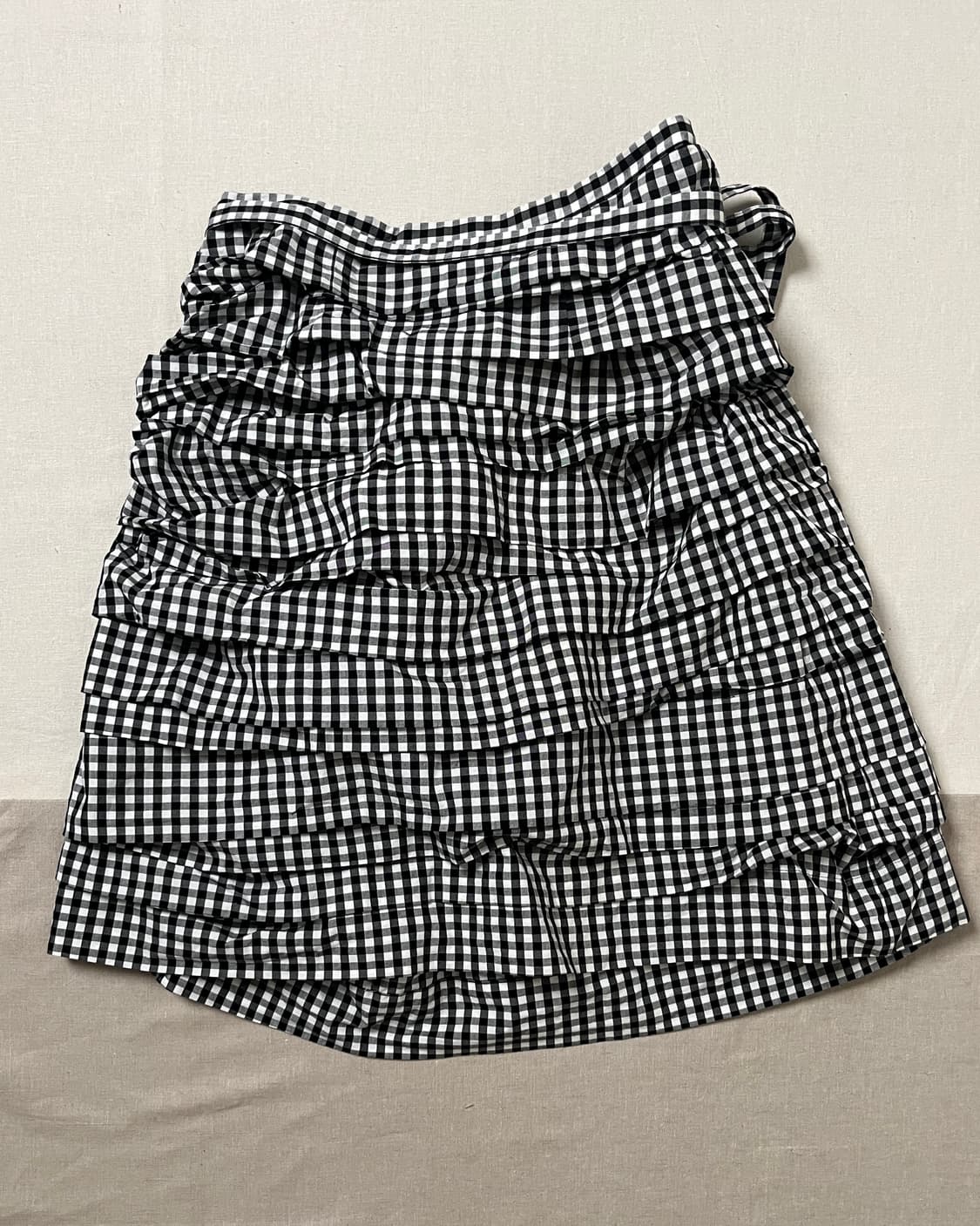 꼼데가르송 깅엄체크 러플 랩스커트 comme des garcons 상품이미지6