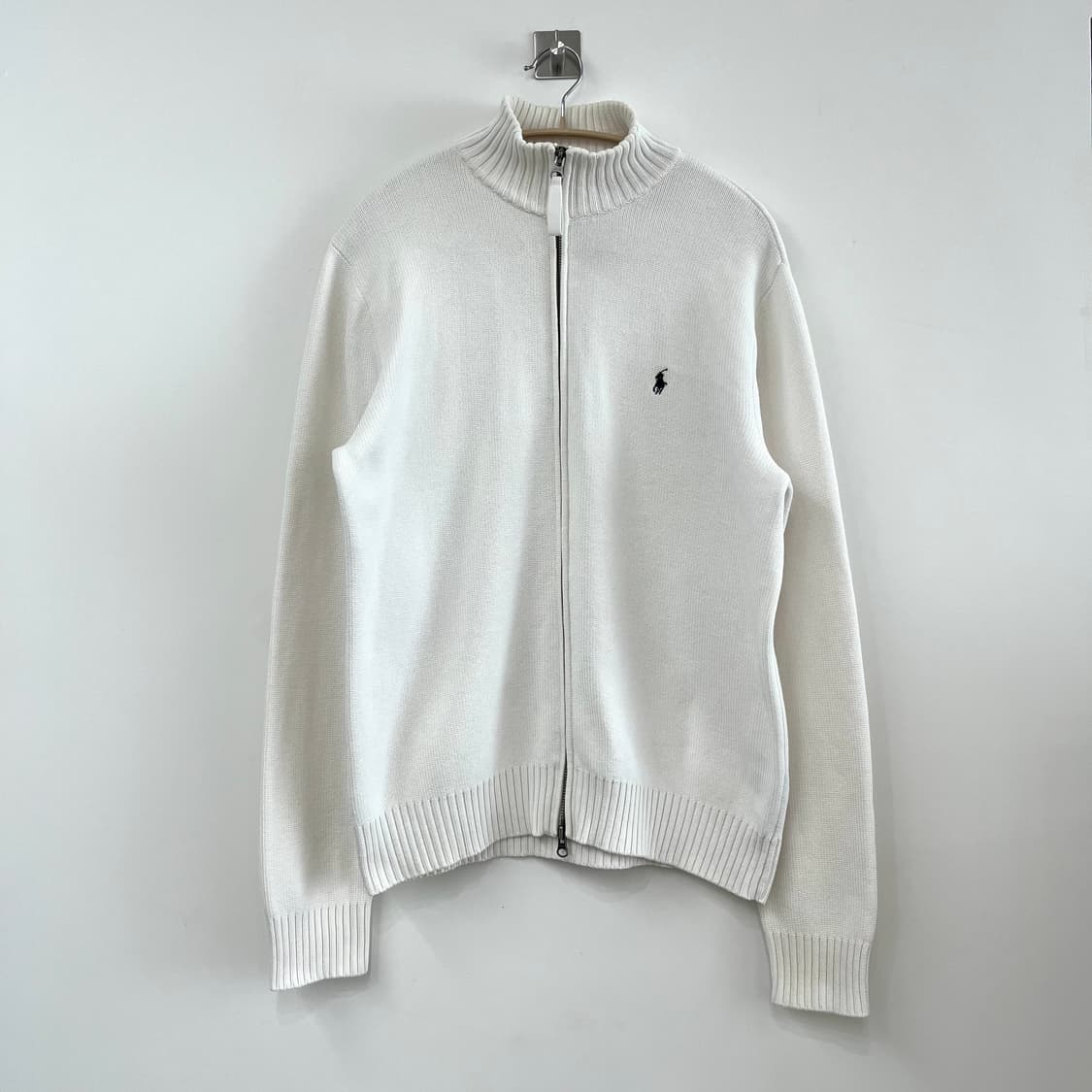 폴로 랄프로렌 네이비 포니 화이트 니트 집업 상품이미지2