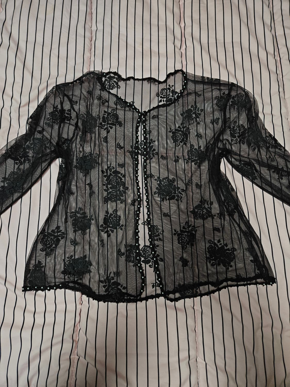 갸루 시스루 가디건 오네갸루 베메클 장미 집업 상품이미지8