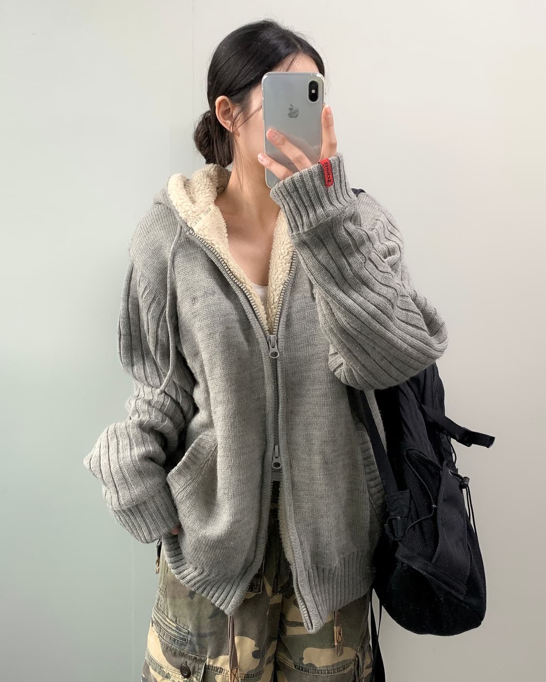 쇼트 니트 후드집업 상품이미지2