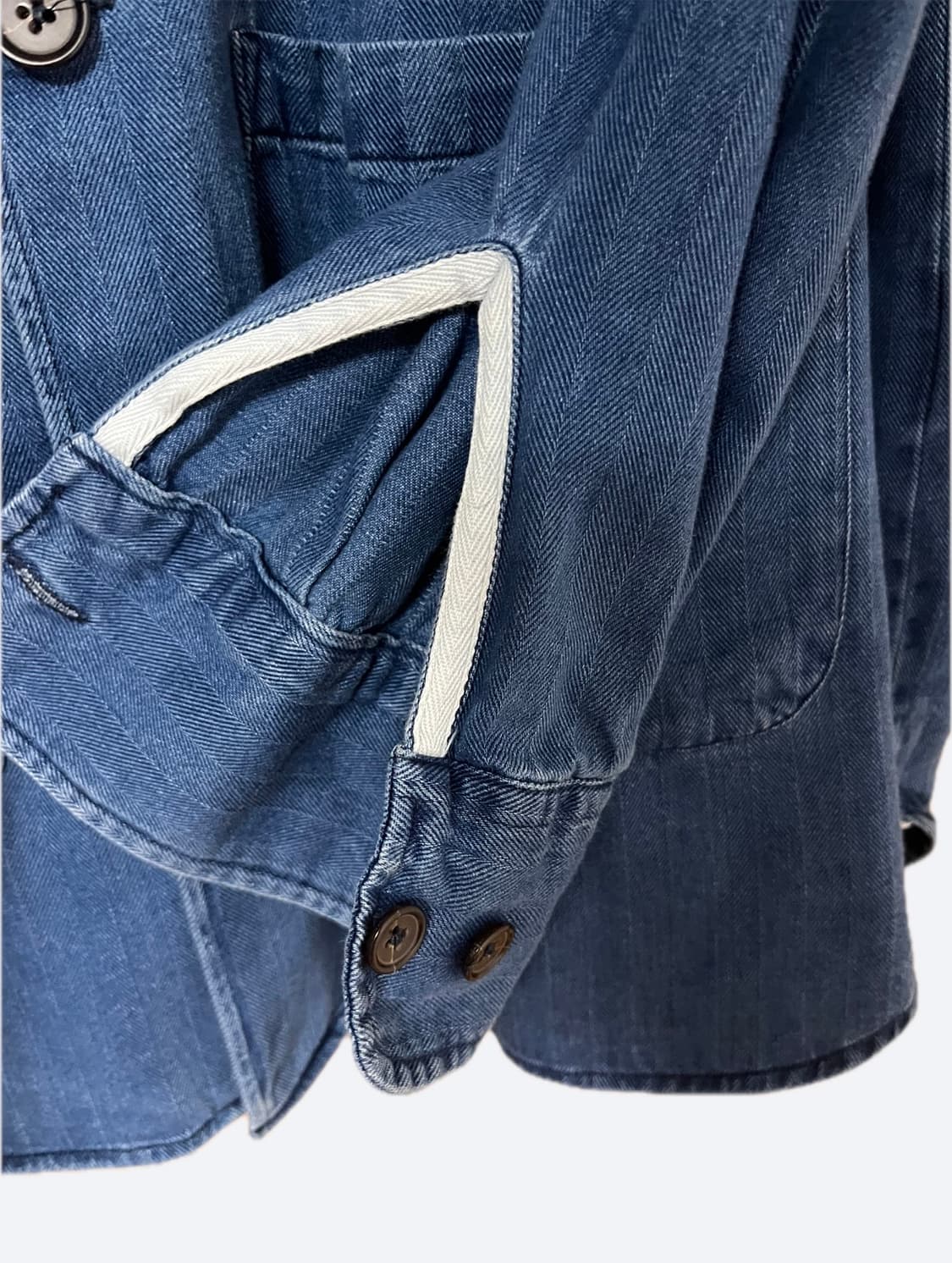 유니버셜웍스 헤링본 데님 트레베일 오버셔츠 (M) 상품이미지4