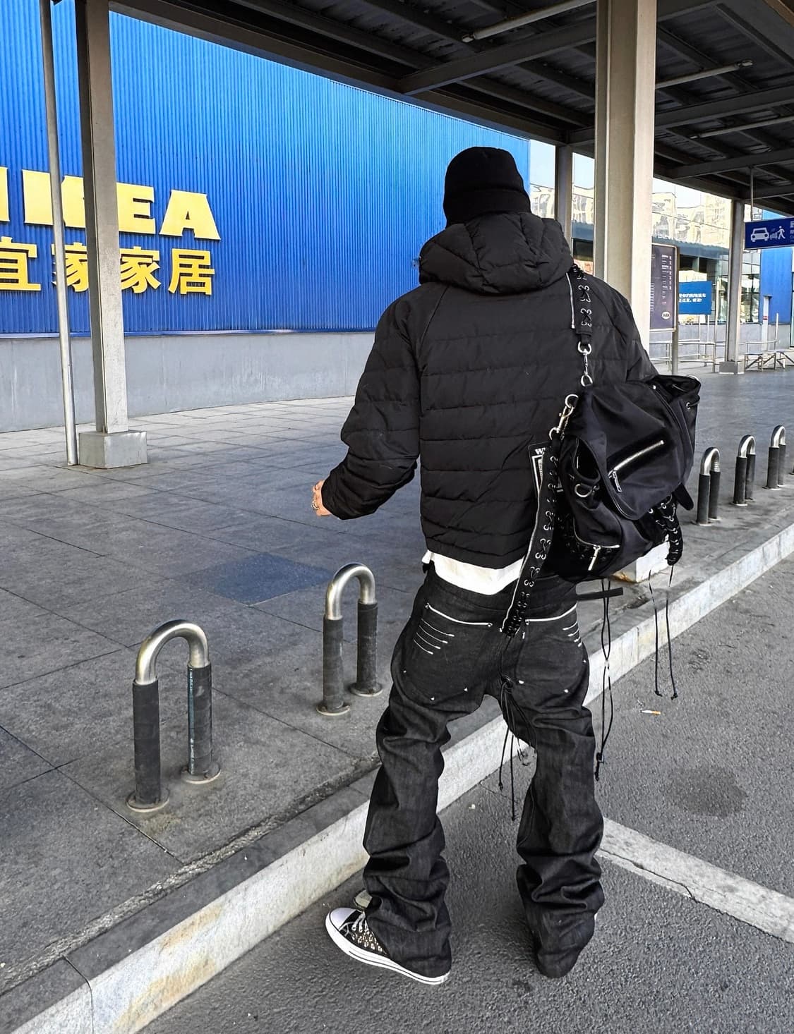 Snake Texture Cross Embroidery Pants 상품이미지1