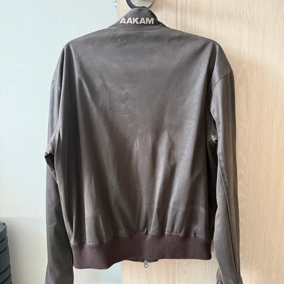 아캄 파이핑 레더 블루종 브라운 상품이미지3