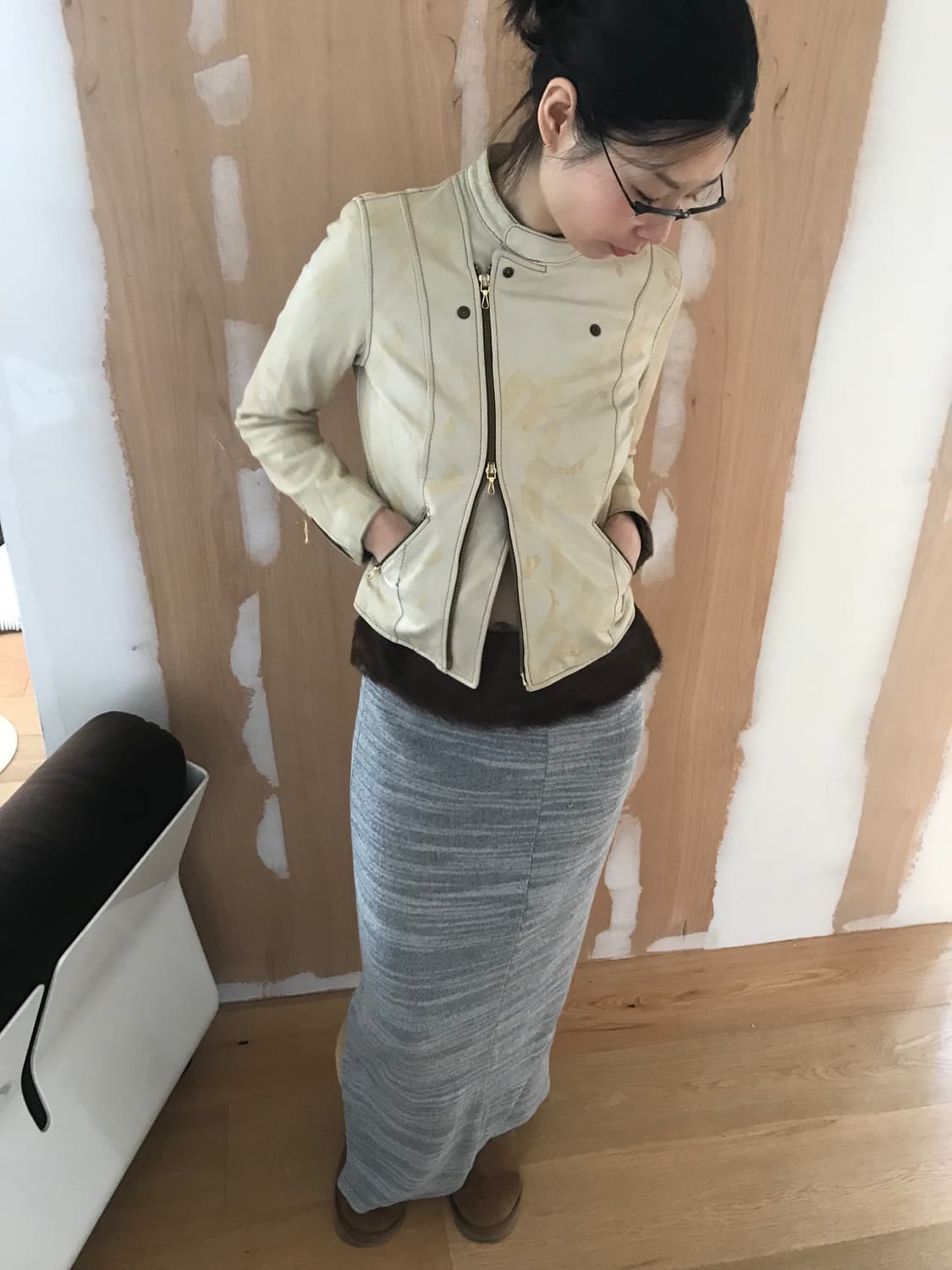 vintage painting leather jacket 상품이미지3