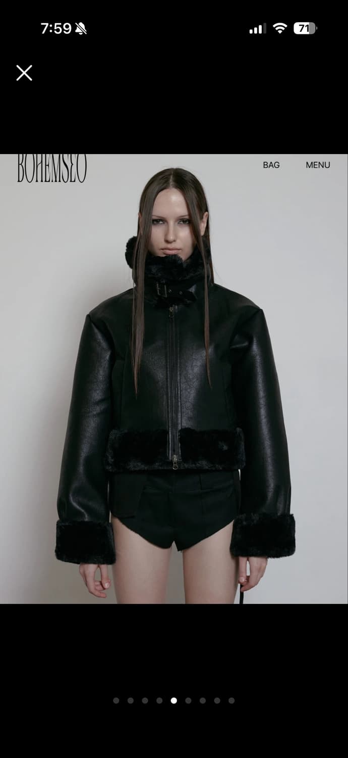 새상품) 보헤미안서울 보헴서 하이넥 무스탕 상품이미지4