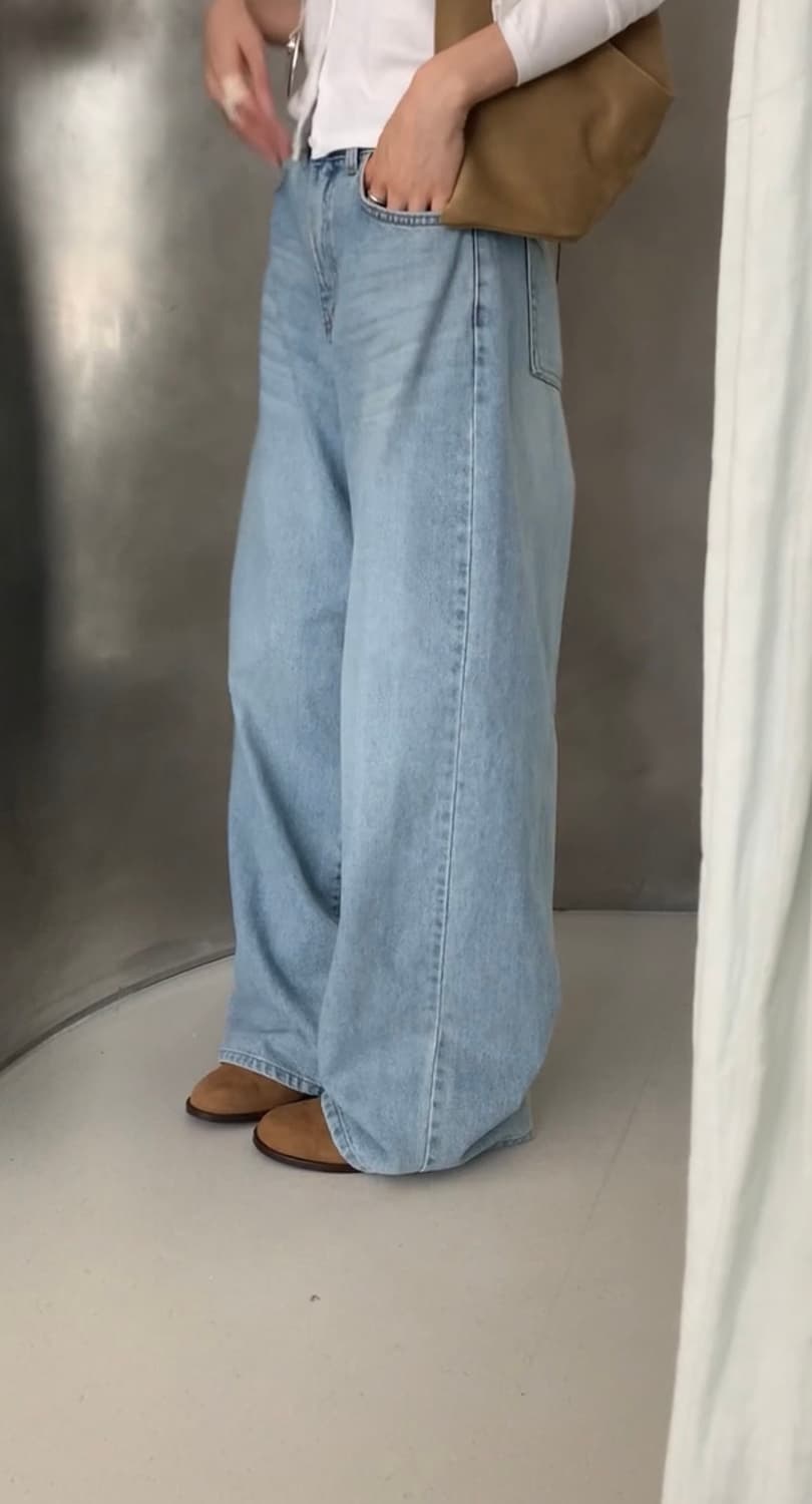 새상품 와이드 연청데님 상품이미지4