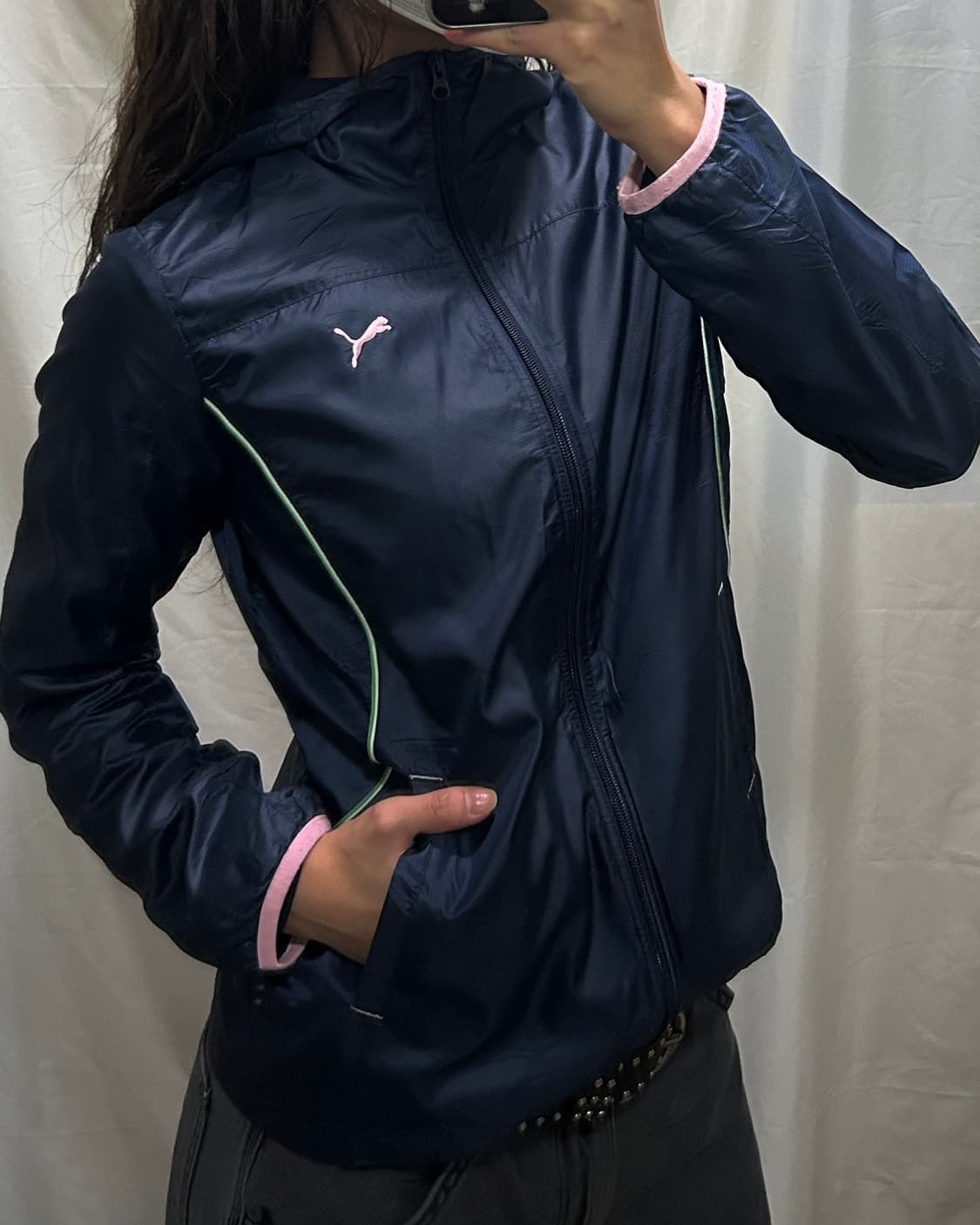 빈티지 PUMA 네이비 후드 바람막이 상품이미지2