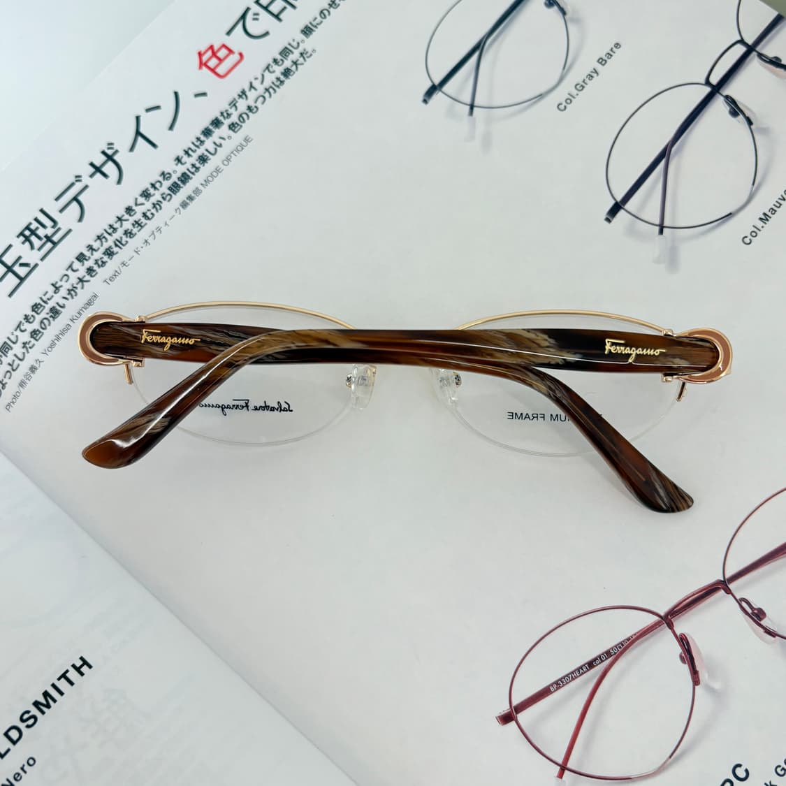 페레가모 골드 오벌형 반무테 상품이미지4