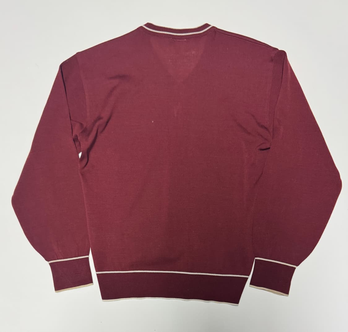 서광 라코스테 올드스쿨 코튼 브이넥 니트 L 버건디 상품이미지2