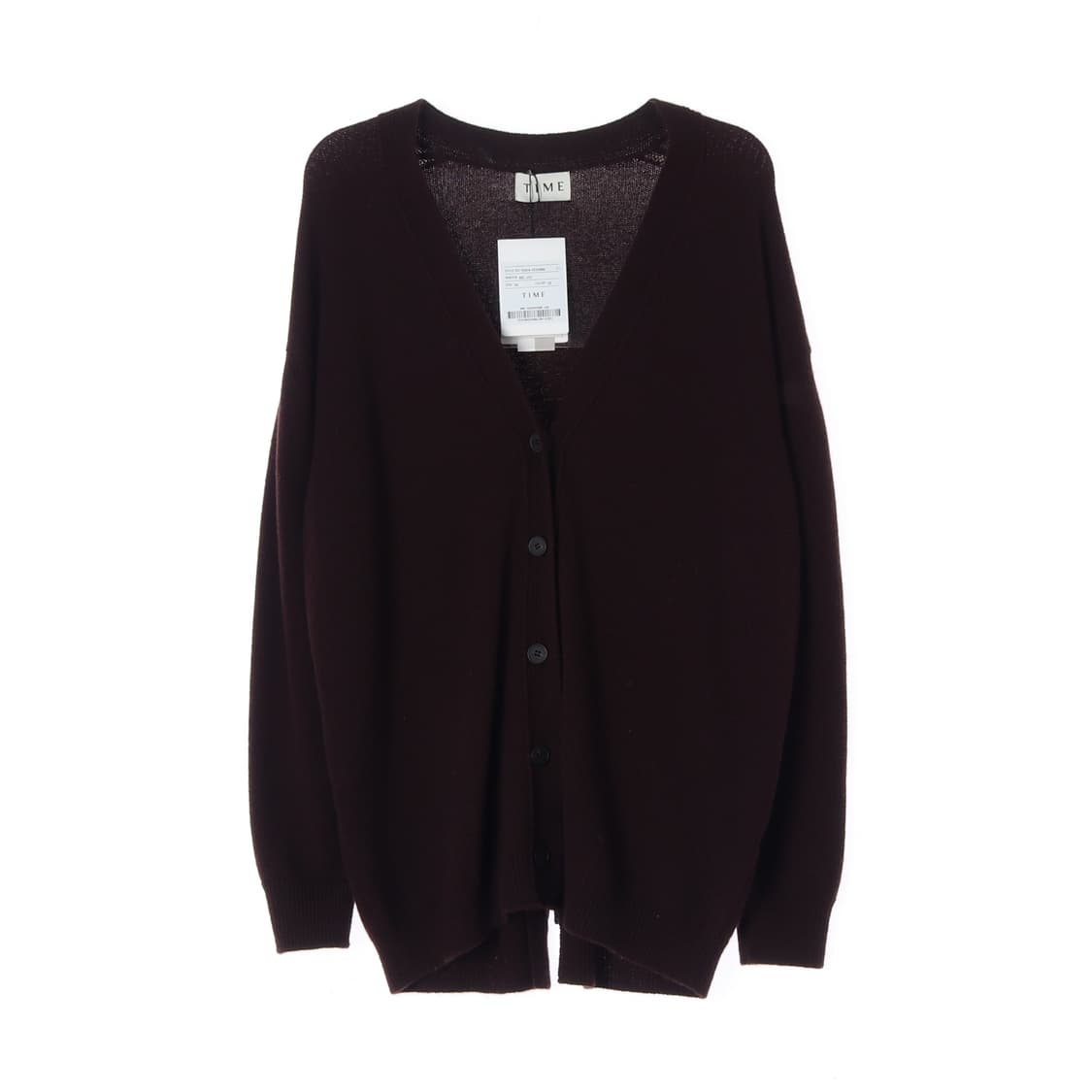 (새상품)[S]타임 캐시미어100% 브라운 레이스업 롱 니트 가디건
 상품이미지1