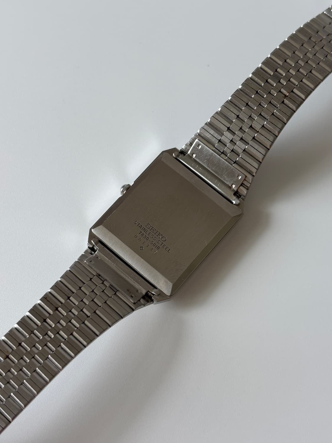 1980년대 Chariot 스트라이프 네이비 다이얼 스퀘어 쿼츠 남 상품이미지7