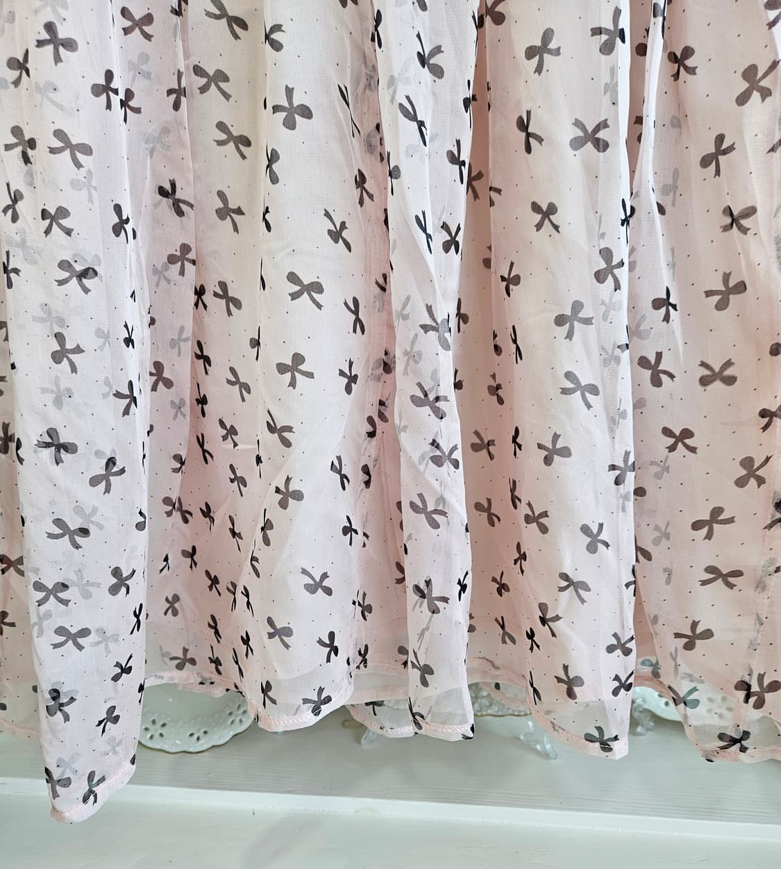 (Ank Rouge) 블랙레이스 리본 쉬폰 원피스 상품이미지6