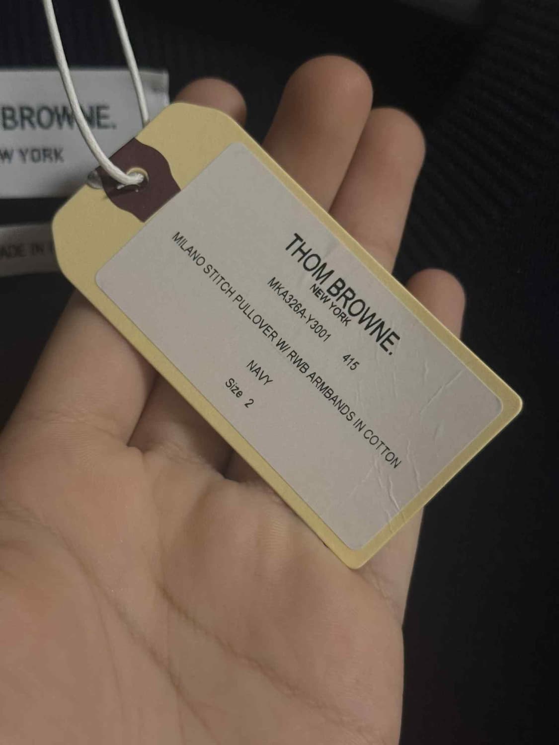 톰브라운 밀라노스티치 암밴드 니트 네이비 2 상품이미지7