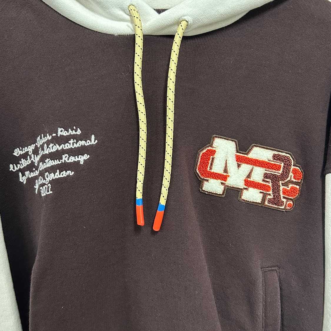 조던 x 메종 샤또 루즈 플리스탑 브라운 바샬트 세일 상품이미지5