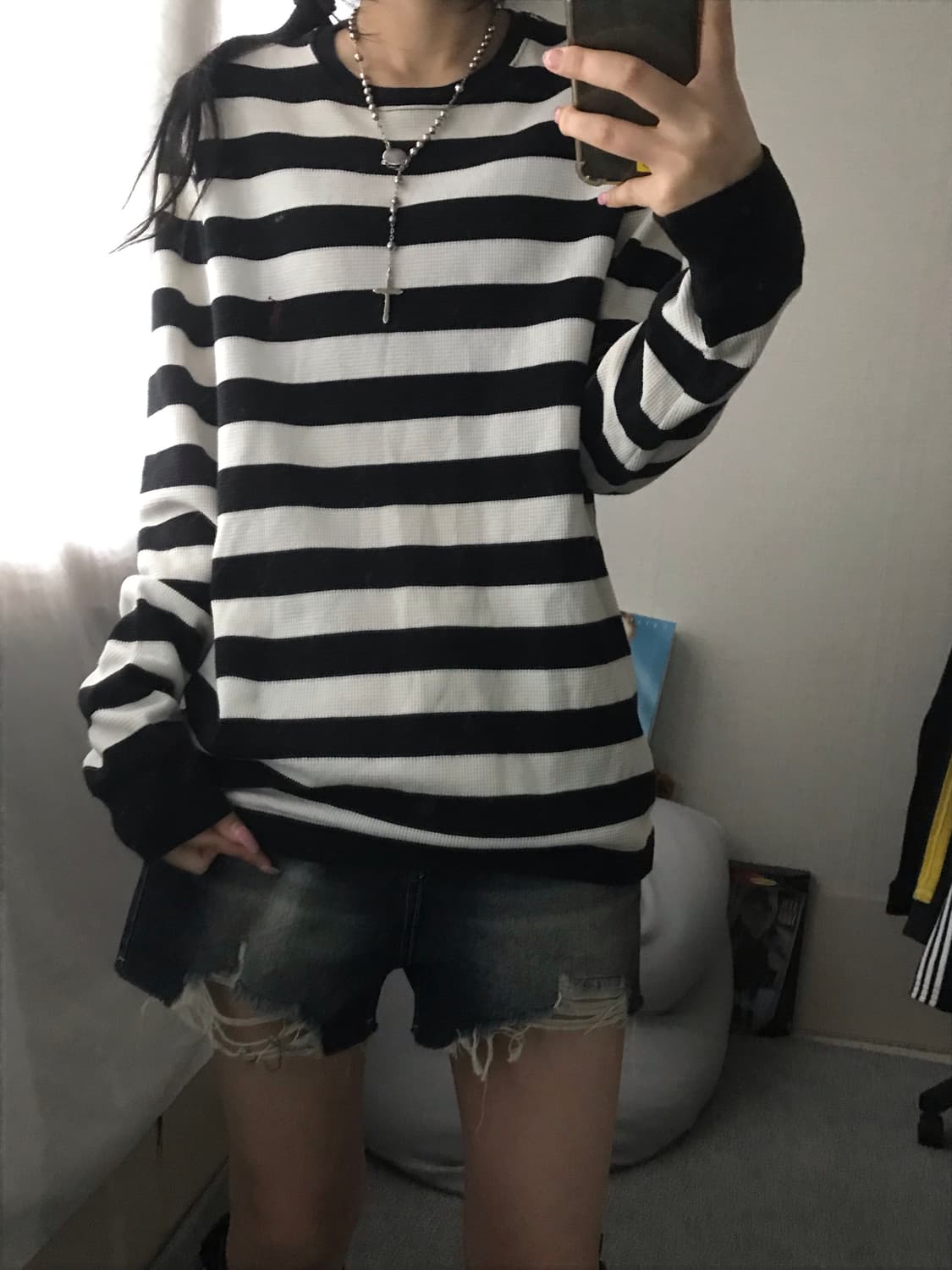 폴로 스트라이프 와플 롱슬리브 상품이미지3