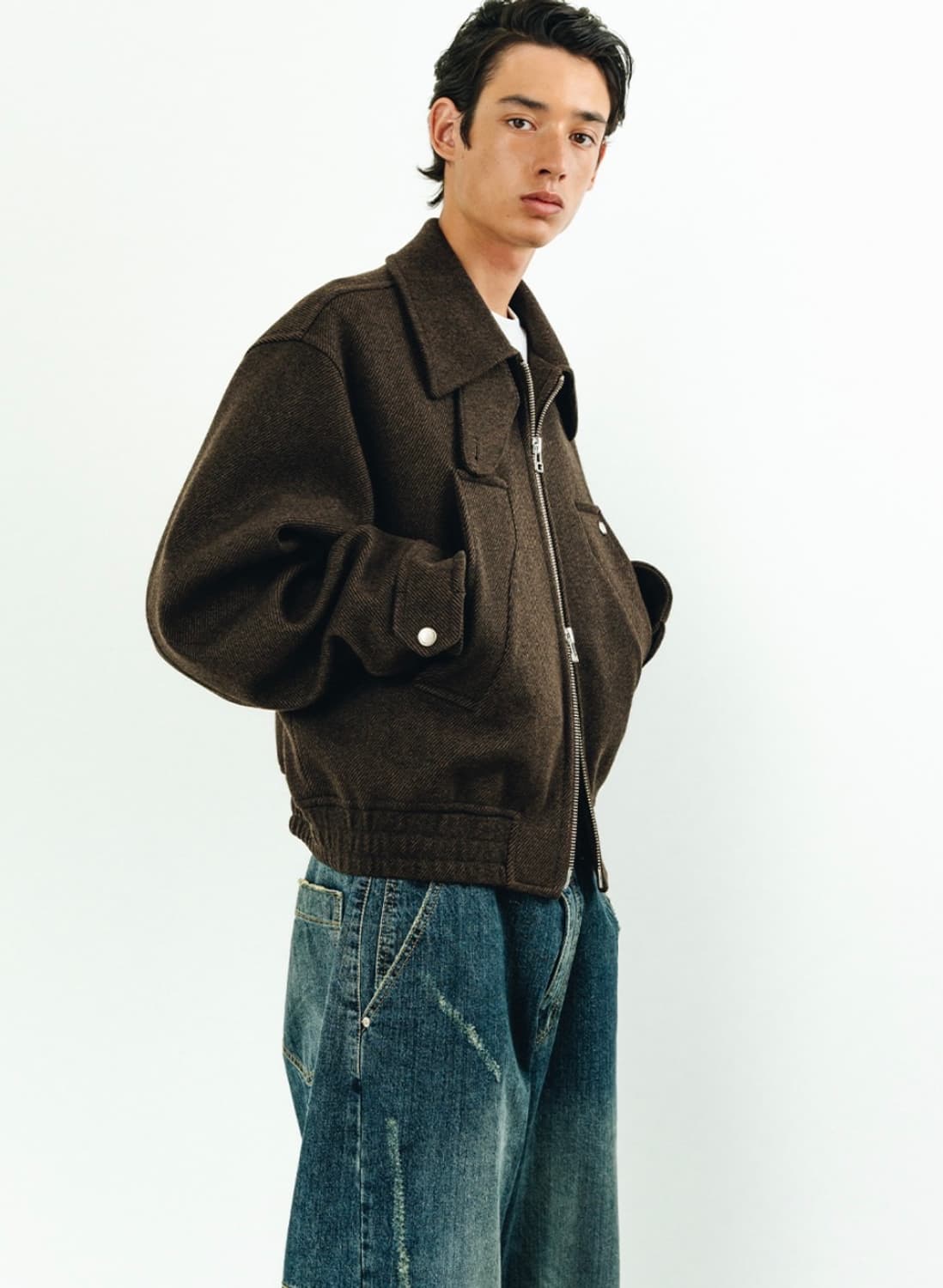 IEY TAP WOOL JACKET Brown M사이즈 상품이미지4