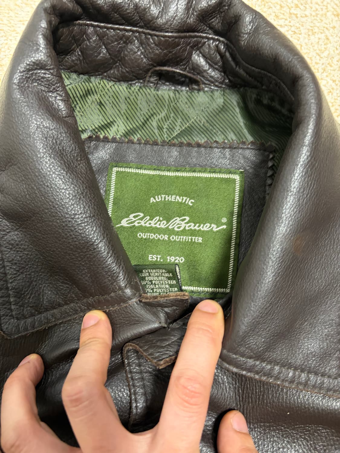 L) 에디바우어 레더 카코트 브라운 올드갭 카코트 상품이미지4