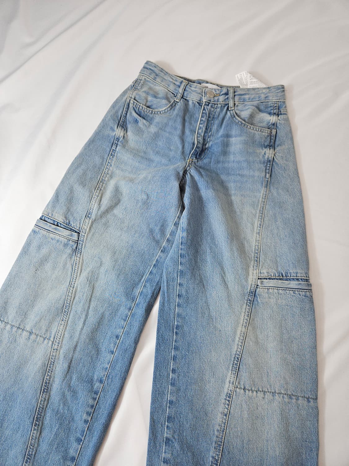 자라 여성 워싱 카고 카펜터 와이드 데님팬츠 유틸리티 청바지 상품이미지2